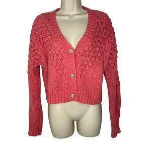 Altar'd State Coral Button-Up Cardigan
